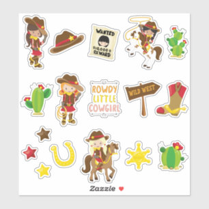 Sticker Enfants Wild West Cowgirls