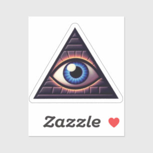 Sticker Enigmatic Illuminati Eye Triangle