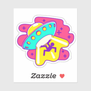 Sticker Enlèvement d'OVNI Alien de navire spatial - Sticke