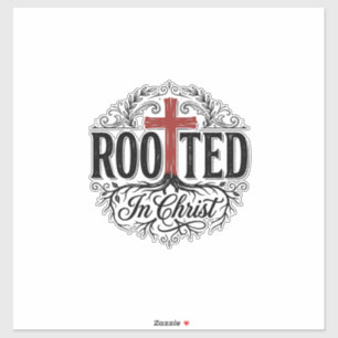 Sticker Enraciné dans le design de croix chrétienne vintag