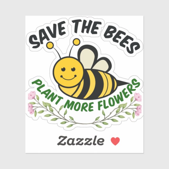 Sticker Enregistrer le Plante des abeilles Plus de fleurs (Feuille)