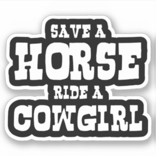 STICKER ENREGISTRER UN CHEVAL UN BÂTIMENT DE COWGIRL