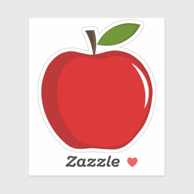 Sticker enseignant de pomme rouge classique (Feuille)