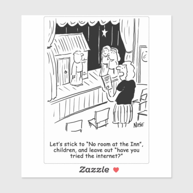 Sticker Enseignant Répétition Nativité Jouer Cartoon (Feuille)