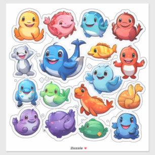 Sticker Ensemble brillant d'autocollants animaliers