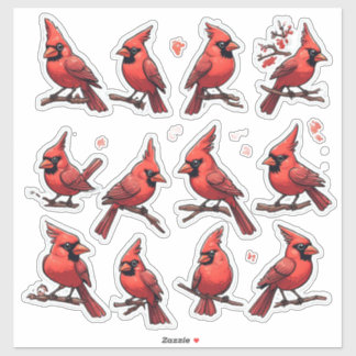 Sticker Ensemble d'autocollants Cardinal Rouge – Décoratio