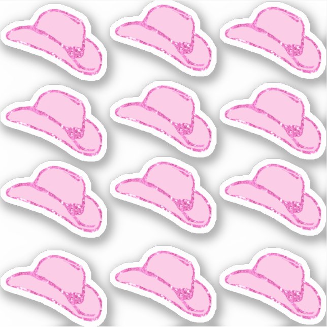 Sticker Ensemble d'autocollants Chapeau de Cowgirl Rose Pa (Devant)