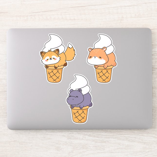 Sticker Ensemble d'autocollants d'animaux Kawaii drôles et (Créateur téléchargé)