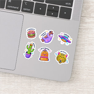 Sticker Ensemble d'autocollants de dessin amusant