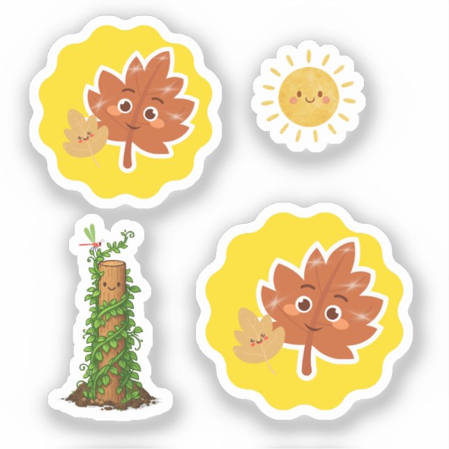 Sticker Ensemble d'autocollants de jeu de mots sur une feu (Recto)