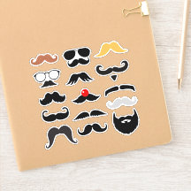 Ensemble d'autocollants de moustache expressifs Fu