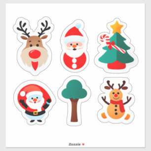 Sticker Ensemble d'autocollants de Noël festifs