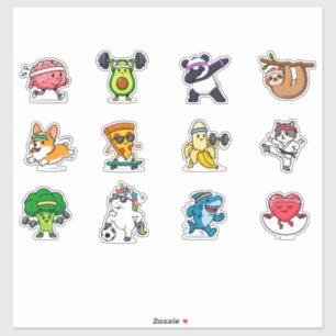 Sticker Ensemble d'autocollants de nourriture mignonne pou