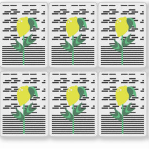 Sticker Ensemble d'autocollants de plante de citron modern