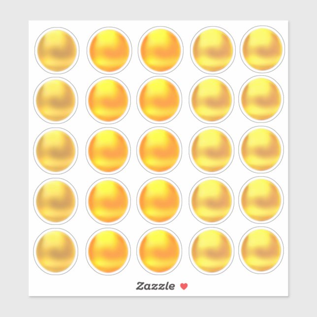 Sticker Ensemble d'autocollants de points dorés mignons (Feuille)