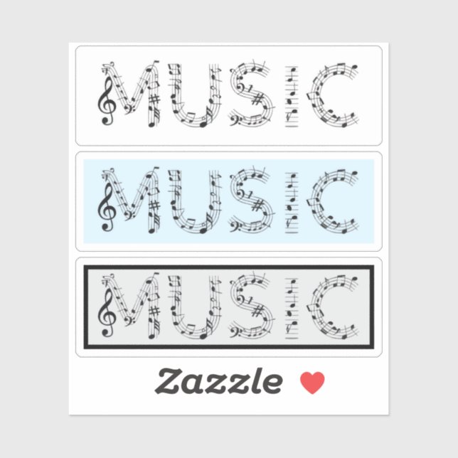 Sticker Ensemble d'autocollants de typographie musicale (Feuille)