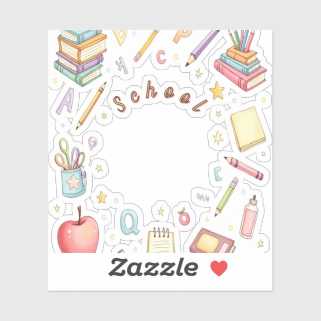 Sticker Ensemble d'autocollants d'icônes scolaires pour en (Feuille)
