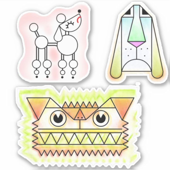 Sticker Ensemble d'autocollants en vinyle coupé sur mesure (Devant)