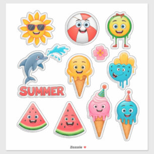 Sticker Ensemble d'autocollants Été Lumineux