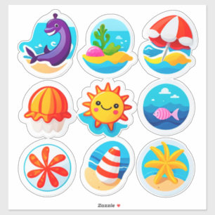 Sticker Ensemble d'autocollants Été Lumineux