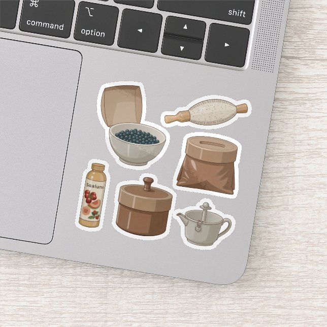 Sticker Ensemble d'autocollants pour la cuisine rustique (Détail)