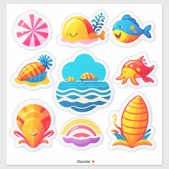 Sticker Ensemble d'autocollants pour un été lumineux (Feuille)