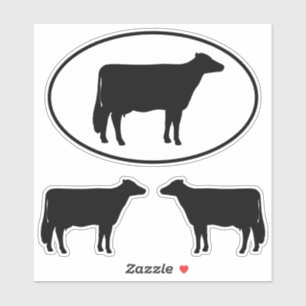 Sticker Ensemble d'autocollants Vinyl Silhouettes Vache Ho