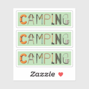 Sticker Ensemble d'autocollants Word Camping