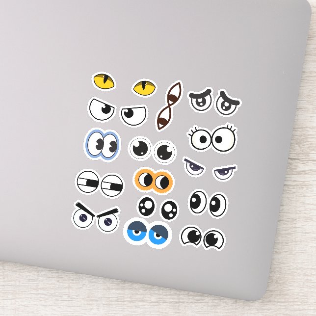 Sticker Ensemble d'autocollants Yeux Rigolos Expression (Détail)