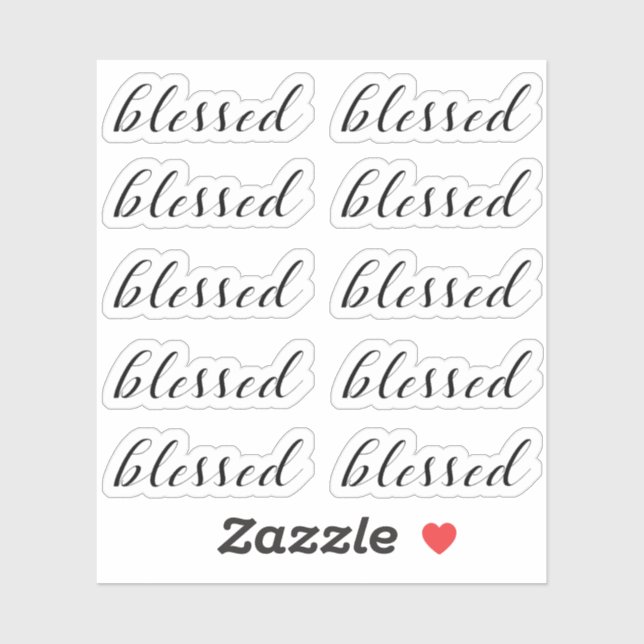 Sticker Ensemble de 10 - Typographie de texte religieux BÉ (Feuille)