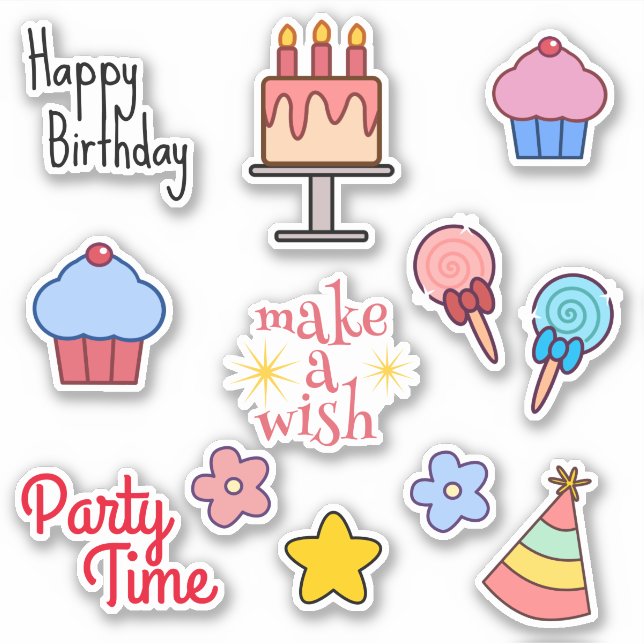Sticker Ensemble de 12 anniversaires  (Devant)