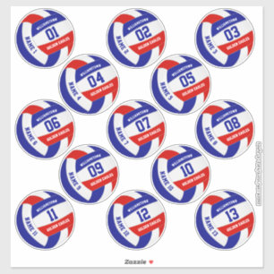 Sticker Ensemble de 13 couleurs rouge blanc bleu équipe vo