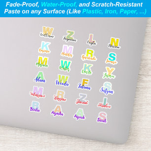 Sticker (Ensemble de 24) Noms Monogrammes modernes Résis