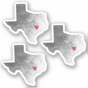 Sticker Ensemble de 3 Envoi d'amour du Texas désorganisé