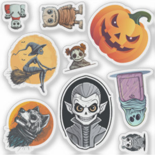 Sticker Ensemble de 9 Halloween Éffrayants