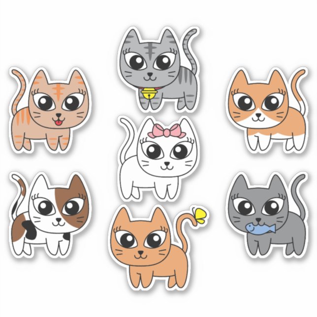 Sticker ensemble de chats Cool (Devant)