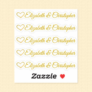 Sticker Ensemble de cinq signatures de coeur doré personna