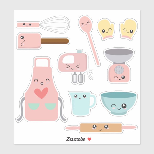 Sticker Ensemble de cuisson pour enfants (Feuille)