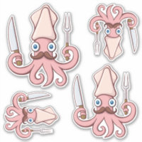 Ensemble de dessin de chef calmar