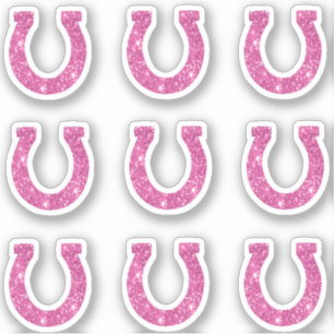 Sticker Ensemble de fer à cheval scintillant rose pour fil