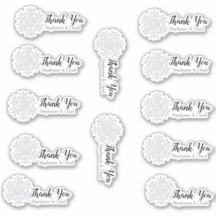 Sticker Ensemble de Mercis de mariage hivernal Snowflake