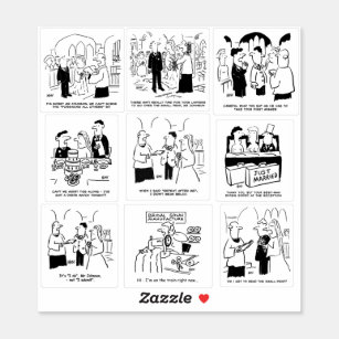 Sticker Ensemble de neuf caricatures Mariages amusantes
