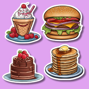 Sticker Ensemble de nourriture amusant étanche
