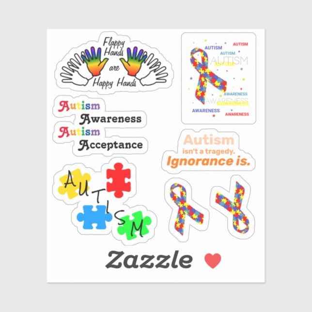 Sticker Ensemble de pièces de puzzle de l'autisme Autocoll (Feuille)
