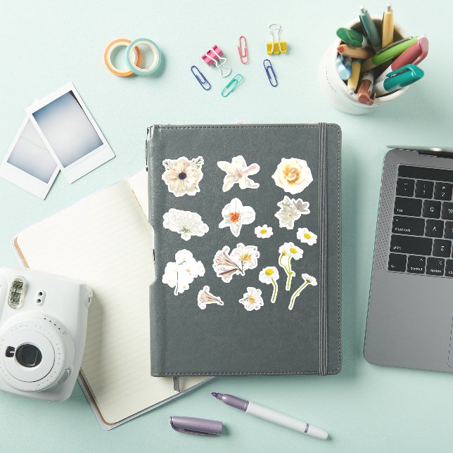 Sticker Ensemble de roses et de fleurs de jardin. (Couverture iPad)
