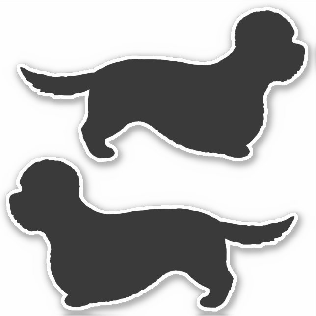 Sticker Ensemble de silhouettes pour chien Dandie Dinmont  (Devant)