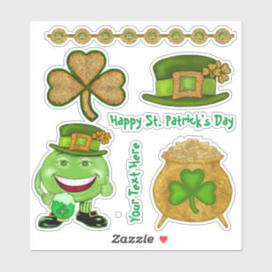 Sticker Ensemble de vinyle irlandais shamrock et or