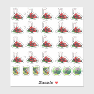 Sticker Ensemble d'organisateur de tondeuse à gazon.