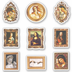 Sticker Ensemble encadré d'art de la Renaissance célèbre