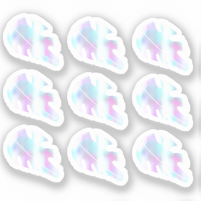Sticker Ensemble Faux Holographique Liquide de Feuille de  (Recto)